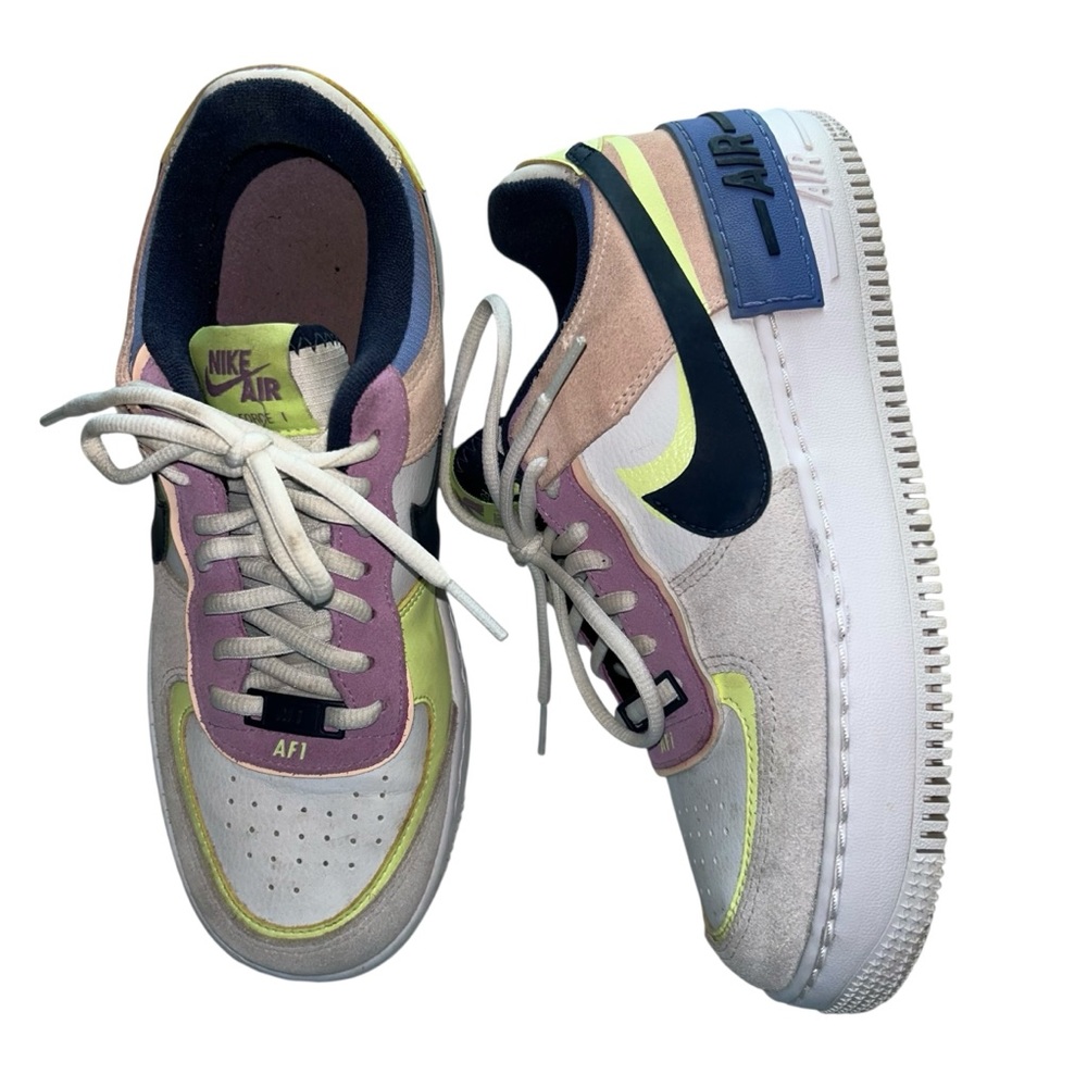 Nike Air‎ Force 1 Sneakers Shadow Multicolor Pastel Women’s Size 8.5 CU8591-001
